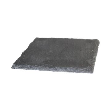 Support pour bougie carré en ardoise MARIANO, anthracite, 15x15cm