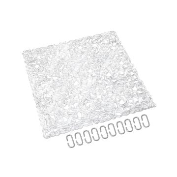 Cloison de séparation à éléments suspendus LUCIE, lignes, transparent, lot de 4, 30 cm Cloison de séparation à éléments suspendus LUCIE, lignes, transparent, lot de 4, 30 cm