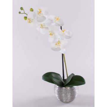 Orchidée artificielle Phalaenopsis EMILIA, pot décoratif, blanc, 45 cm Orchidée artificielle Phalaenopsis EMILIA, pot décoratif, blanc, 45 cm
