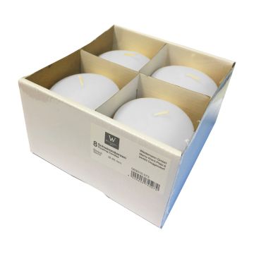 Bougie flottante ORNELLA, blanc, 2,8cm, Ø8cm, 8h