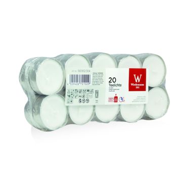 Lot de 20 bougies chauffe-plat KENNY, blanc, 1,5cm, Ø3,7cm, 4h
