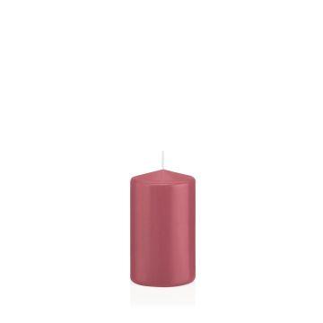 Bougie décorative cylindrique MAEVA, rose fraise, 10cm, Ø6cm, 33h - Fabriquée en Allemagne Bougie décorative cylindrique MAEVA, rose fraise, 10cm, Ø6cm, 33h - Fabriquée en Allemagne