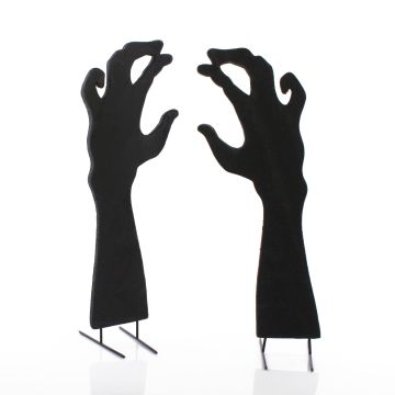 Décoration d'Halloween : silhouette de mains « SPOOKY HANDS », noire, 40 cm Décoration d'Halloween : silhouette de mains « SPOOKY HANDS », noire, 40 cm