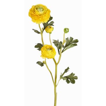 Fleur en tissu Renoncule NOEMIE, jaune, 65cm, Ø4-8cm Fleur en tissu Renoncule NOEMIE, jaune, 65cm, Ø4-8cm