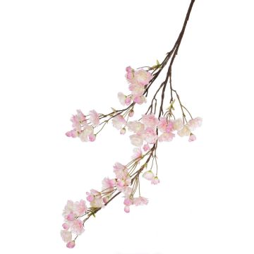 Branche décorative de cerisier DJUNA, en fleurs, rose, 135cm