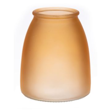 Petit vase de table EMORY en verre, taupe mat, 15cm, Ø13cm