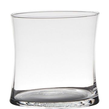 Bougeoir de table en verre DENNY, sablier/rond, transparent, 12cm, Ø12cm