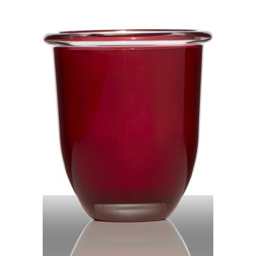 Pot de fleurs FYNN, conique/rond, rouge, 17cm, Ø15,5cm