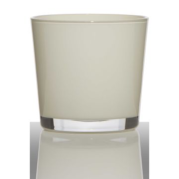 Pot de fleurs ALENA, cylindre/rond, crème, 19cm, Ø19cm
