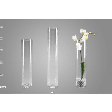 Vase à fleurs SANYA EARTH, cylindre/rond, transparent, 50cm, Ø9cm
