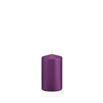 Bougie votive / bougie cylindrique MAEVA, violet, 10cm, Ø6cm, 33h - Made in Germany