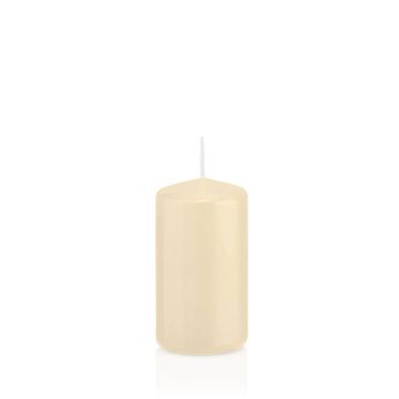 Bougie votive / bougie cylindrique MAEVA, crème, 12cm, Ø6cm, 40h - Made in Germany