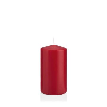 Bougie votive / bougie cylindrique MAEVA, rouge foncé, 13cm, Ø7cm, 52h - Made in Germany