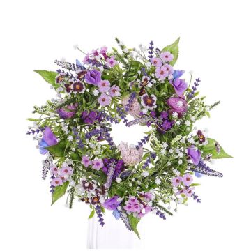 Couronne d'été décorative FEDORA, lavande, Lathyrus, lilas, Ø30cm