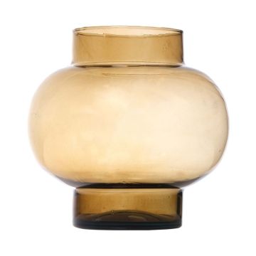 Vase boule RAINIERO, en verre recyclé, orange-brun-transparent, 23cm, Ø23cm Vase boule RAINIERO, en verre recyclé, orange-brun-transparent, 23cm, Ø23cm