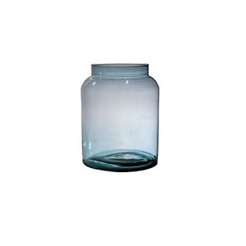 Vase MARTITA en verre recyclé, bleu-transparent, 25cm, Ø19cm