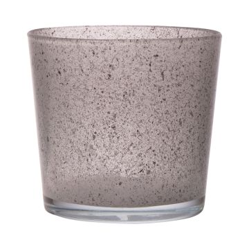 Cache-pot en verre ALENA GRANIT, granit gris, 11cm, Ø11,5cm