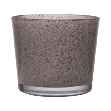 Cache-pot en verre ALENA GRANIT, granit gris, 19cm, Ø19cm