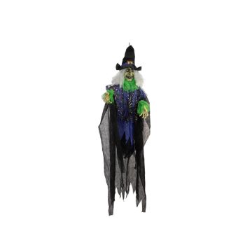 Sorcière fantôme d'Halloween JACYNTHA, à suspendre, parlante, LED, 60x30x200cm Sorcière fantôme d'Halloween JACYNTHA, à suspendre, parlante, LED, 60x30x200cm