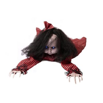 Poupée zombie d'Halloween LILLIBET, rampante, parlante, LED, 110x35x25cm Poupée zombie d'Halloween LILLIBET, rampante, parlante, LED, 110x35x25cm