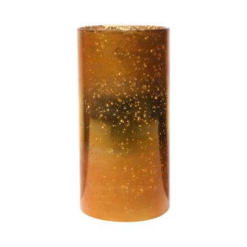 Vase de table en verre RIGOBERTO, au milieu or, orange-brun-transparent, 25cm, Ø12,5cm