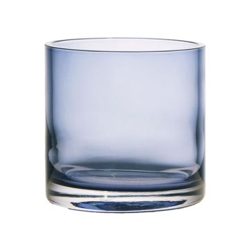 Verre à bougie SANSA EARTH, bleu-transparent, 11cm, Ø11,5cm