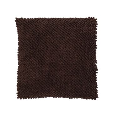 Coussin moelleux BOLLY, avec noppes, brun chocolat, 45x45cm