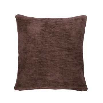 Coussin décoratif en toile KALUA, brun chocolat, 45x45cm