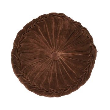 Coussin rond / Pouf BELLONA, brun chocolat, 10x40cm