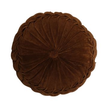 Coussin rond / Pouf BELLONA, marron, 10x40cm