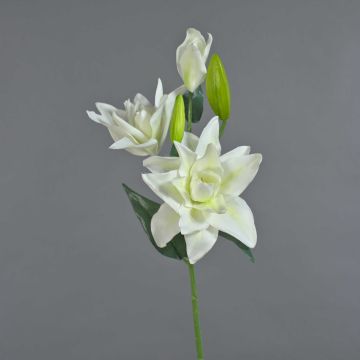 Fleur artificielle Lys ISALIE, blanc-vert, 80cm, Ø15cm