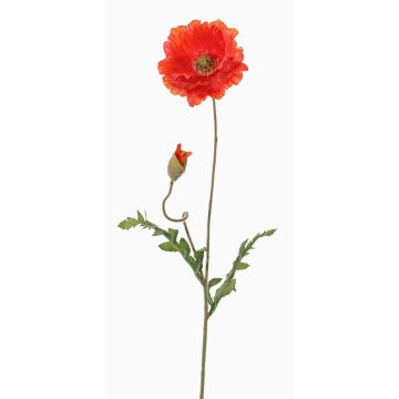 Coquelicot artificiel LIENTJE, rouge-orange, 65cm, Ø12cm