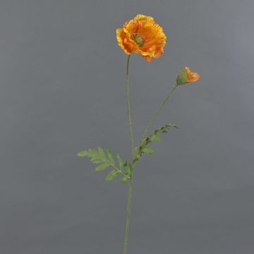 Coquelicot artificiel LIENTJE, orange, 65cm, Ø12cm