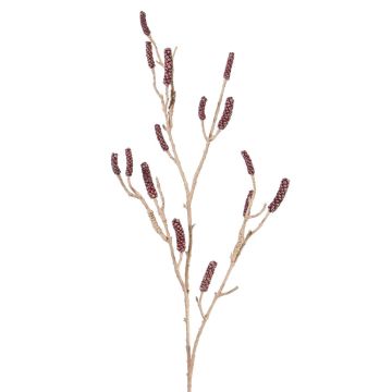 Branche décorative de callistemon SIRIUS avec fruits, rouge foncé, 120cm