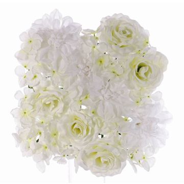 Tapis de roses, dahlias et hortensias artificiels EVOLET, blanc, 25x25cm Tapis de roses, dahlias et hortensias artificiels EVOLET, blanc, 25x25cm