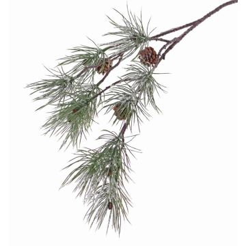 Branche de sapin décorative CALEB avec pommes de pin, givrée, 80cm Branche de sapin décorative CALEB avec pommes de pin, givrée, 80cm