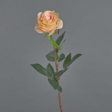 Fausse fleur Rose BRINA, crème-rose, 70cm