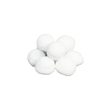 Élément décoratif de Noël boules de neige PERDITA en ouate, 10 pièces, 7,5cm