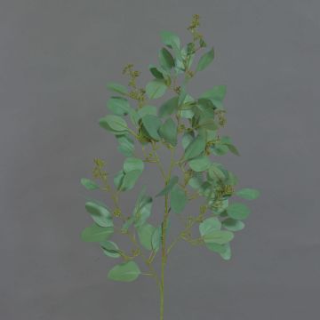Branche d'eucalyptus artificielle COBAR avec fleurs, crossdoor, verte, 65 cm, Ø 1,5 cm