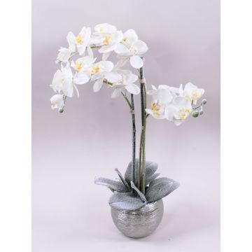 Orchidée Phalaenopsis artificielle KAREN, pot décoratif, effet givré, blanche, 60 cm Orchidée Phalaenopsis artificielle KAREN, pot décoratif, effet givré, blanche, 60 cm
