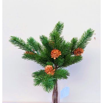 Fausses branches de sapin BERHANE en botte avec des pommes de pin, vert, 35cm