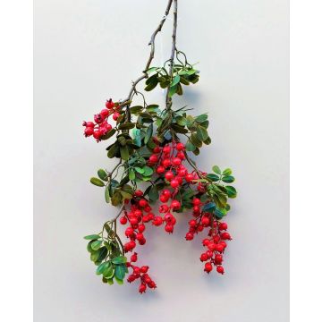 Branche d'églantier décorative WARUNA avec des cynorrhodons, rouge, 85cm