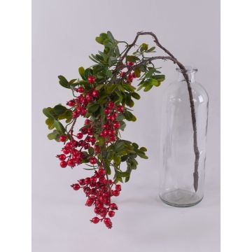 Branche d'églantier décorative WARUNA avec des cynorrhodons, rouge, 85cm