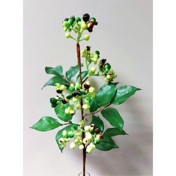 Branche de baies de sureau décorative CHATANGA avec des fruits, vert-rouge, 60cm
