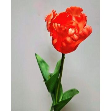 Tulipe perroquet artificielle PETSCHORA, orange, 65cm