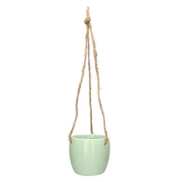 Suspension à fleurs en dolomite DOMINGOS, menthe, 7/36 cm, Ø 8,3 cm