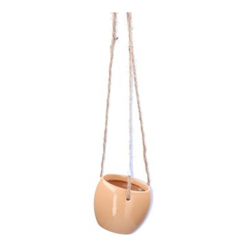 Pot suspendu en dolomite DOMINGOS, couleur pêche, 7/36 cm, Ø 8,3 cm