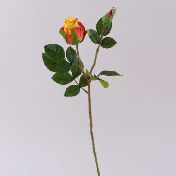 Rose artificielle RENESMEE, jaune-rouge, 45 cm, Ø 6 cm Rose artificielle RENESMEE, jaune-rouge, 45 cm, Ø 6 cm