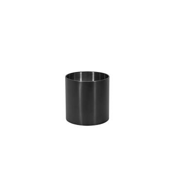 Cache-pot ALVARO en acier inoxydable avec roulettes, anthracite, 36,5cm, Ø35cm