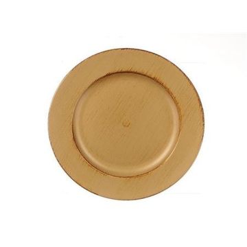 Assiette ronde KAMALEI, matière synthétique, or, 2cm, Ø20cm Assiette ronde KAMALEI, matière synthétique, or, 2cm, Ø20cm